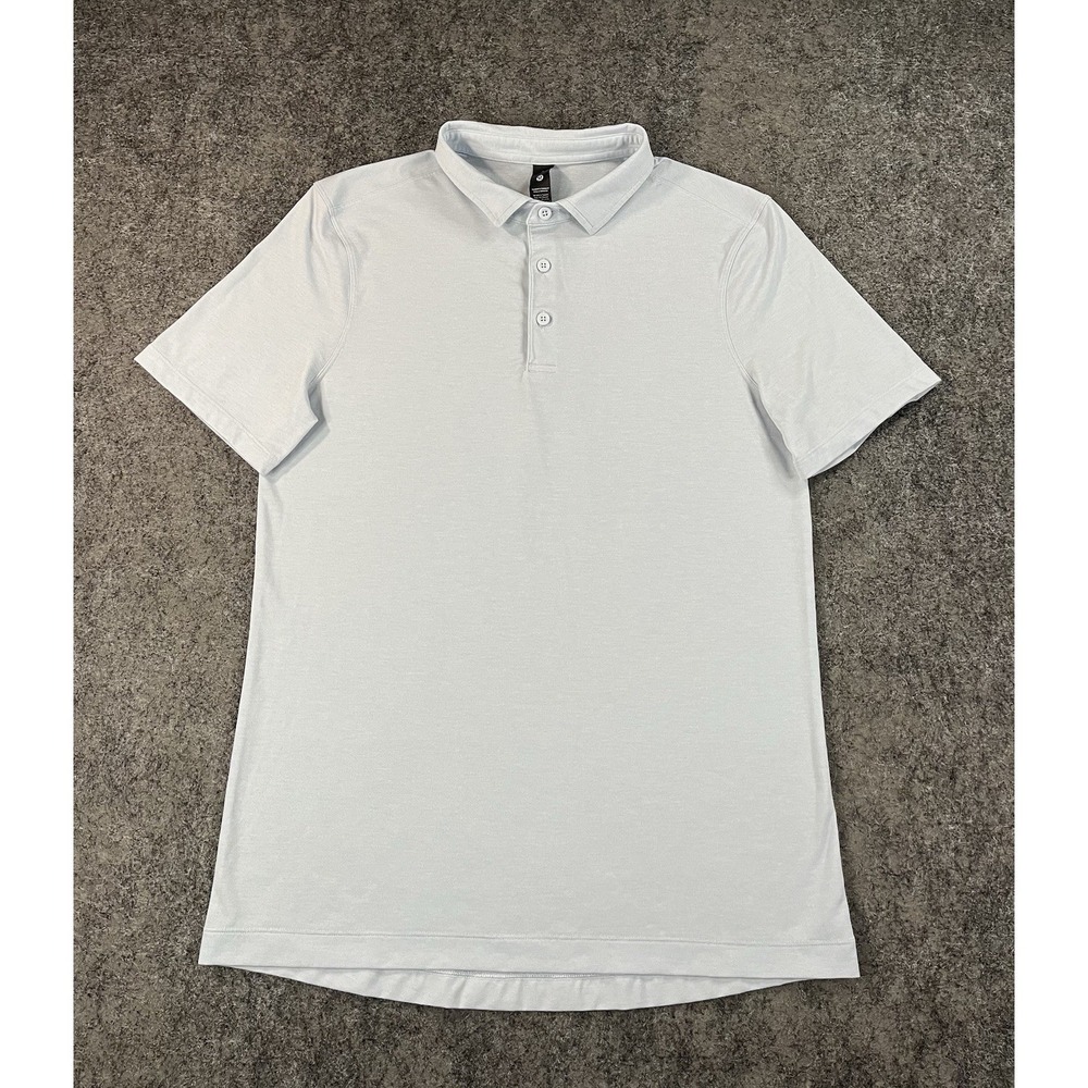 Lululemon Evolution Polo Shirt Mens Small S/P Light Blue Golf Athleisure Soft